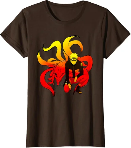 Vista 14 de Naruto Shippuden Naruto and 9 Tails - Camiseta de manga corta Negro