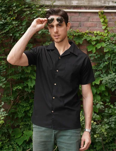 Vista 3 de COOFANDY - Camisas hawaianas de algodón y lino, florales, tropicales, con botones para hombre