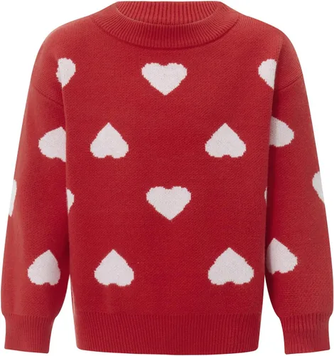 Vista 2 de KelaJuan Mommy and Me - Conjunto a juego con cuello redondo, manga larga, estampado de corazón, suéter para el día de San Valentín