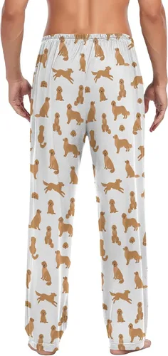 Vista 2 de Ollabaky Pantalones de pijama para hombre, pantalones de pijama con bolsillos