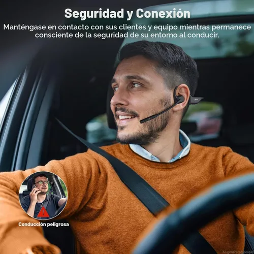 Vista 4 de Auriculares de oreja abierta con micrófono, auriculares Bluetooth de doble conexión con micrófono (cancelación de ruido AI), auriculares Bluetooth