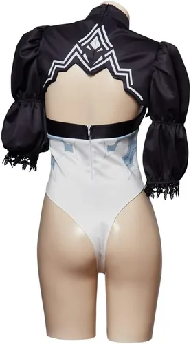 Vista 4 de NieR - Disfraz de autómata No2 tipo B 2B, sexy, con guantes para mujer