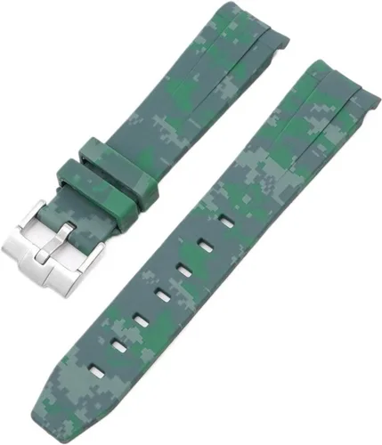 Vista 52 de Correa de camuflaje para Omega Moon Curvo Extremo Pulsera de goma de silicona Hombres Mujeres Sport Watch Band Accesorio 0.787 in