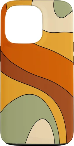 Vista 10 de Retro Liquid Swirl Rainbow 70s Aesthetic Boho Burnt Orange Case for iPhone 17