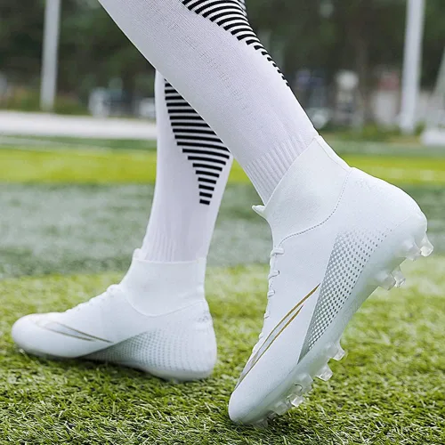 Vista 4 de AMZ BSHIDA Zapatos de fútbol de interior para hombre y mujer, para niños grandes, para uso al aire libre, zapatos de fútbol de tierra firme