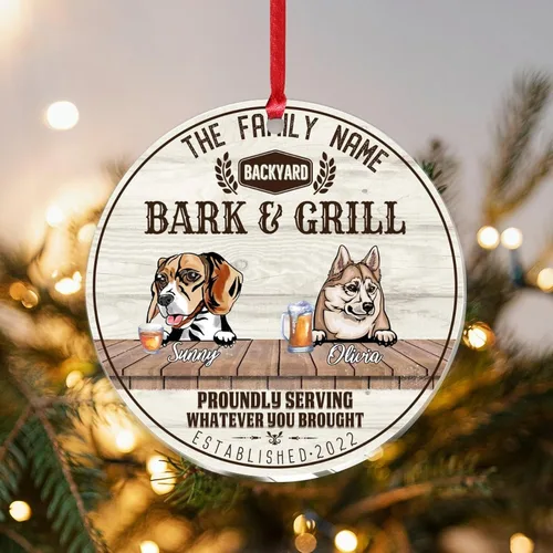 Vista 21 de SILYHEART Christmas Acrylic Ornaments Beagle Dog & Shikoku Dog Christmas Souvenirs Custom Family Dog Name Vintage Dog Home Christmas Memorial Gifts