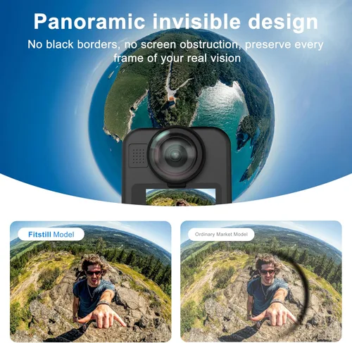 Vista 2 de FitStill Kit de protector de lente solo para Go Pro MAX 2, protectores de lente de vidrio óptico para MAX2, cubierta protectora de lente premium