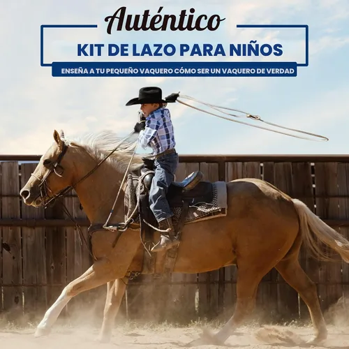 Vista 5 de Colorado Saddlery Junior Roping Kit - Includes Lasso Rope, Roping Dummy Steer Head with Stakes, Kid's Lariat & Small Glove - Rodeo Set for Kids