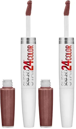 Vista 61 de Maybelline Super Stay 24, lápiz labial líquido de maquillaje de 2 pasos, color altamente pigmentado de larga duración con bálsamo hidratante, Merlot