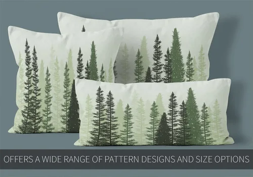Vista 7 de Healbrighting Fundas de almohada verde bosque, bosque, bosques, árboles de coníferas, decoración del hogar, 12 x 16 pulgadas, patrón de un lado