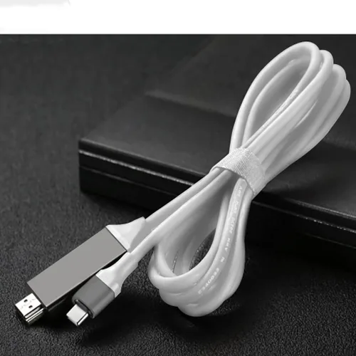Vista 7 de Cable HDMI USB-C/PD 4K compatible con Nothing Ear 1 con cable completo de 2160 p@30 Hz, 6 pies/6.6 ft [blanco, compatible con Thunderbolt 3]