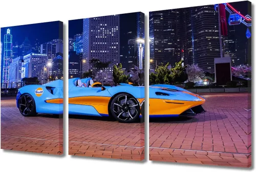 Vista 84 de Arte de pared de auto deportivo rojo para sala de estar, arte de pared de lienzo de súper auto genial, imágenes pósters, 3 piezas, arte moderno