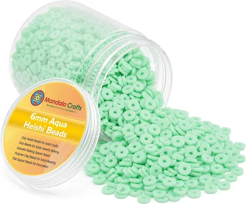 Vista 83 de Mandala Crafts Aqua Heishi - Cuentas de 0.157 in – 6000 cuentas planas de arcilla de disco polimérico para la fabricación de joyas para adultos