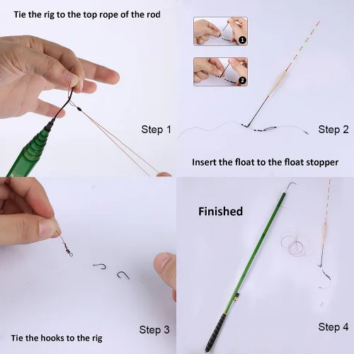 Vista 6 de Goture/ Kit de caña de pescar telescópica Tenkara/ Caña de pescar ultraligera para viajes, caña de pescar plegable portátil para bass y crappie