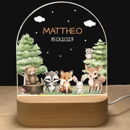 Vista 10 de Luz nocturna personalizada para bebés y niños, regalos personalizados con nombre, regalos de bautizo para niñas/niños, lámpara nocturna regulable