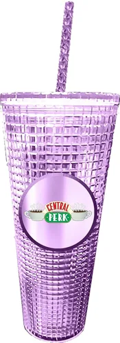 Vista 4 de Spoontiques Vaso de diamante festivo, 20 onzas - Vaso texturizado con pajita, aislamiento de doble pared, sin BPA - Una historia de Navidad
