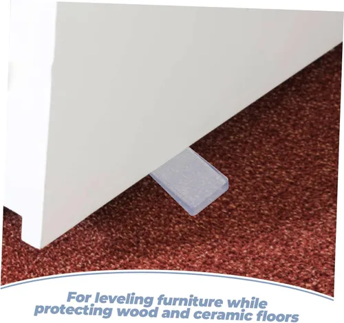 Vista 5 de STOBOK Cuñas de plástico para mesa, cuña de inodoro transparente, niveladoras de muebles, bloques ajustables, para bañera de hidromasaje
