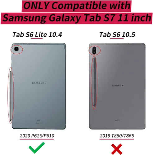 Vista 2 de Funda para Samsung Galaxy Tab S6 Lite de 10.4 pulgadas, versión 2022/2020, ligera, funda inteligente de piel sintética con soporte ajustable