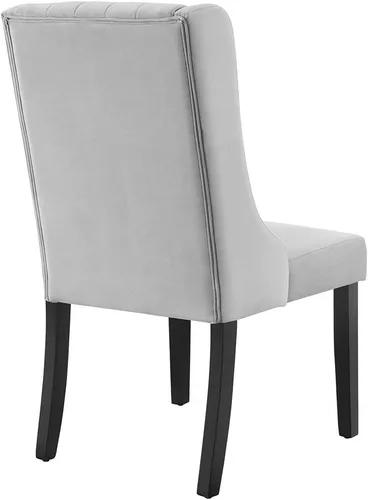 Vista 5 de Modway Renew Parsons Performance - Sillas auxiliares de terciopelo para comedor, juego de 2 unidades, color gris claro