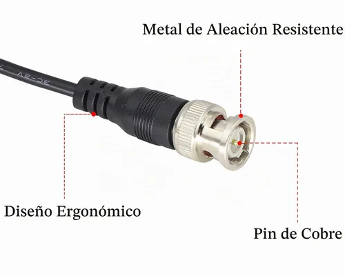 Vista 4 de Cable de prueba BNC a cocodrilo de 75 ohmios, clip de cocodrilo doble BNC, coaxial BNC macho Q9 a 2, clip de prueba de cocodrilo Leadfor