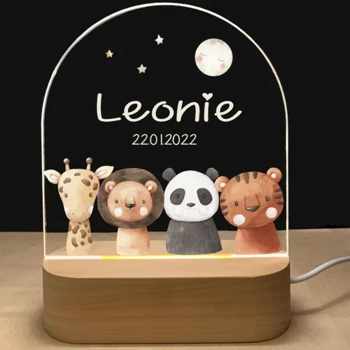 Vista 26 de Luz nocturna personalizada para bebés y niños, regalos personalizados con nombre, regalos de bautizo para niñas/niños, lámpara nocturna regulable