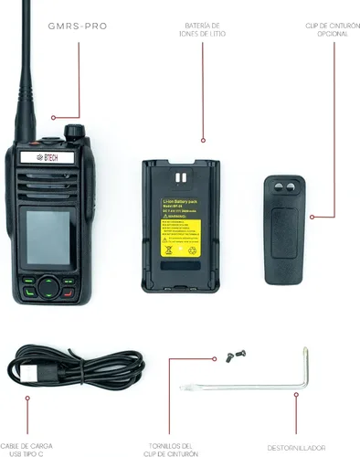 Vista 7 de BTECH GMRS-PRO - Radio GMRS de largo alcance de 5 W - IP67 impermeable, Bluetooth VOX, GPS, mensajes de texto, NOAA, brújula, escáner de doble