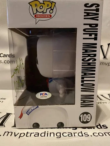 Vista 2 de PSA/DNA Auténtico Billy Bryan Autógrafo 6 Pulgadas Ghostbusters Stay Puft Marshmallow Man Funko Pop 109 abovedado