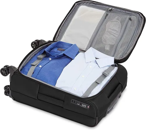 Vista 5 de Tienda Basics Premium - Maleta extensible con cierre TSA y ruedas, Negro), YMX06-2