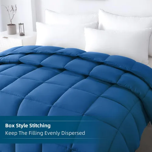 Vista 5 de STWIENER Edredón suave súper King de 120 x 98 pulgadas, relleno de edredón alternativo acolchado extra grande, 8 pestañas en las esquinas para todas