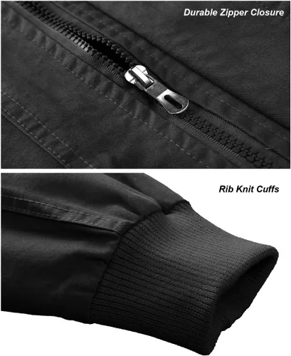 Vista 4 de EKLENTSON Men's Winter Jacket with Multi Pockets Zip Front Thick Thermal Fleece Lined Coat Work Cargo Jacket for Men