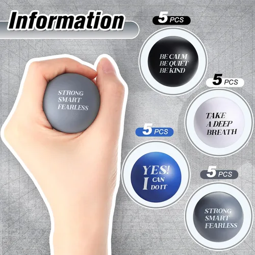 Vista 2 de Zomiboo 20 Piezas Pelotas Antiestrés Motivacionales al Por Mayor para Adultos Regalos de Regreso a la Escuela Juguetes Fidget Inspiracionales
