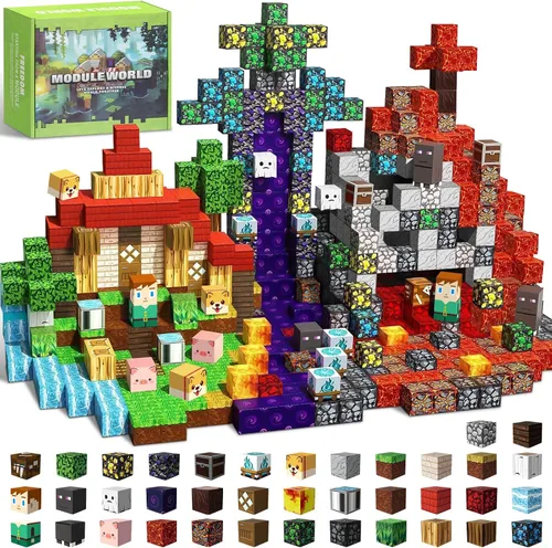 Vista 8 de Intoypad 150 bloques magnéticos, azulejos magnéticos de construcción STEM juguetes para niños