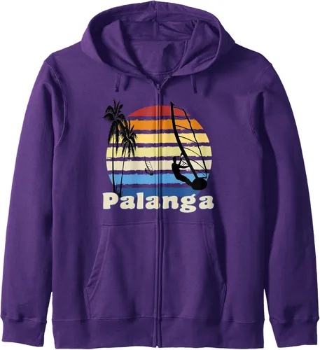 Vista 6 de Palanga Lithuania Windsurfing Windsurf Sudadera con capucha y cremallera para, Negro -, Pequeña