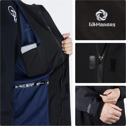 Vista 4 de G&Monday Men's Rain Jacket Waterproof Packable Raincoat Hooded Lightweight Shell Jacket Outdoor for Hiking Golf Daily Wear