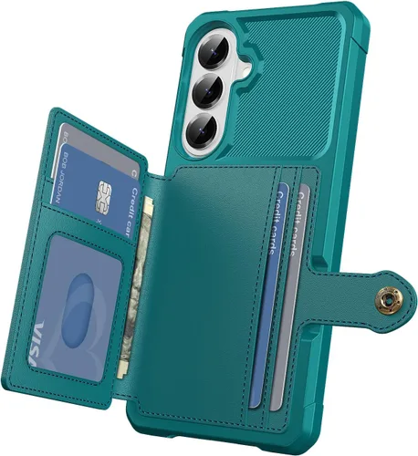 Vista 79 de Funda para Samsung Galaxy S21 Ultra con tarjetero, compatible con soporte magnético para automóvil, resistente a los golpes, resistente, suave, TPU