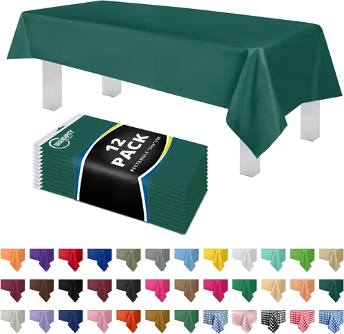 Vista 7 de Mantel de plástico de alta calidad - 54 in. x 108 pulgadas. Grandipity - Mantel rectangular (6 y 12 unidades), Agua (Aqua)