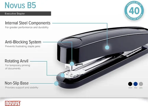 Vista 5 de Novus B 5 Executive - Engrapadora de escritorio, color negro