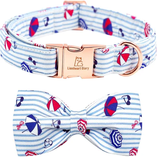 Vista 24 de Lionheart glory Collar de perro con bandera estadounidense, collar de lazo para perro del 4 de julio, resistente y ajustable, patriótico