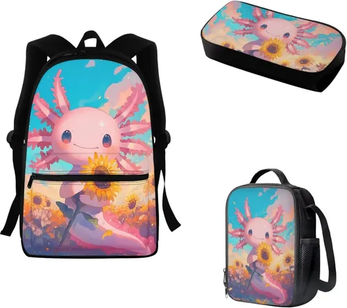 Vista 207 de FOR U DESIGNS Fuego baloncesto impreso niños escuela mochilas viaje mochila libro bolsa