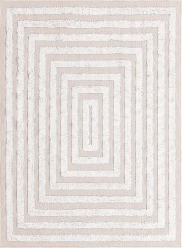 Vista 29 de Unique Loom Casa Collection Toluca - Alfombra rectangular de 2 pies 3 x 3 pies, color beige y marfil