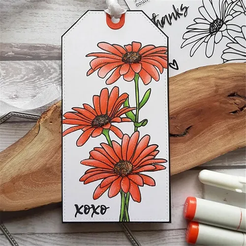 Vista 9 de Lottoy Juego de sellos y troqueles transparentes de silicona de manzanilla para hacer tarjetas, álbum de fotos en relieve para manualidades