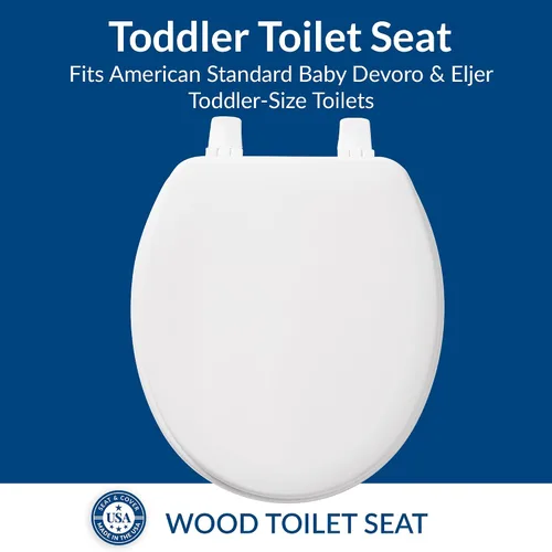 Vista 2 de BEMIS BB540 000 - Asiento de inodoro para bebé/niño pequeño compatible con inodoros American Standard y Eljer, madera esmaltada duradera