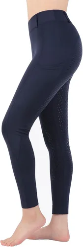 Vista 7 de Mallas de equitación para mujer, con bolsillos, pantalones de entrenamiento para mujer con agarre de silicona