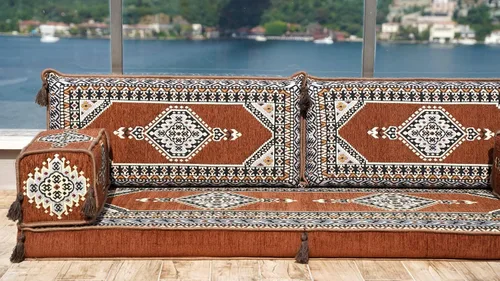Vista 4 de Cojines de asiento de piso árabe individuales, sofá árabe Majlis, rincón de lectura, sofá biplaza, sofá de un solo piso, almohadas de piso otomano