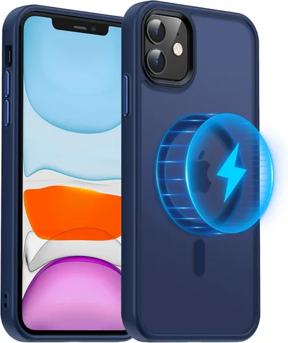 Vista 9 de Meifigno Funda magnética para iPhone 11, [protección de grado militar y compatible con Magsafe], policarbonato mate translúcido con teclas