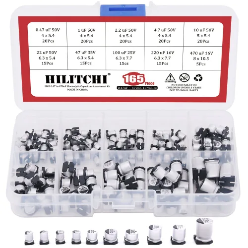 Vista 7 de Hilitchi Kit de Surtido de 700 Piezas de Condensadores de Película de Poliéster Mylar de 24 Valores - 0.22NF a 470NF / 100V