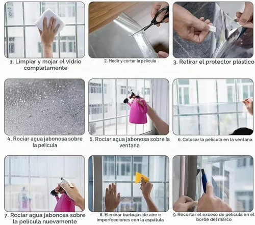 Vista 2 de Queenbox Protección de vidrio transparente para ventana de 9.8 ft/10FT