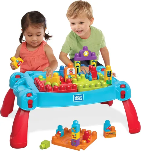Vista 12 de Mega Bloks First Builders Build 'n Learn - Mesa con bloques de construcción grandes, juguetes de construcción para niños pequeños (30 piezas)