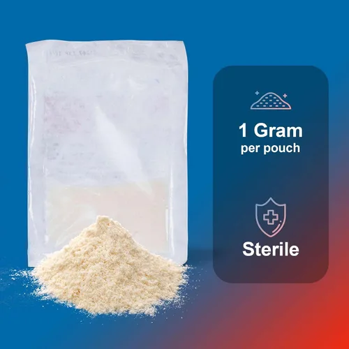 Vista 2 de Partículas de colágeno para vendaje de heridas, 0.04 oz – 5 bolsas de colágeno en polvo para curación de heridas – Bueno para quemaduras, rasguños