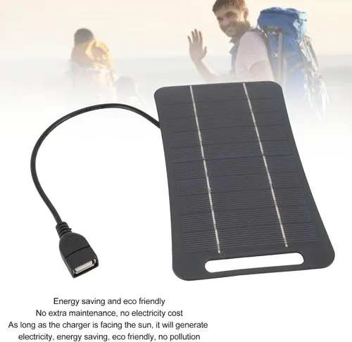 Vista 5 de Cargador de panel solar, 5W 5V Panel solar portátil Cargador de energía solar USB monocristalino módulo de panel solar portátil para camping, viajes